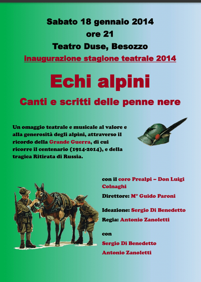 Questa sera (18 gennaio 2014) al Teatro Duse di Besozzo!