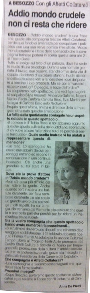 ADDIO MONDO CRUDELE PREALPINA